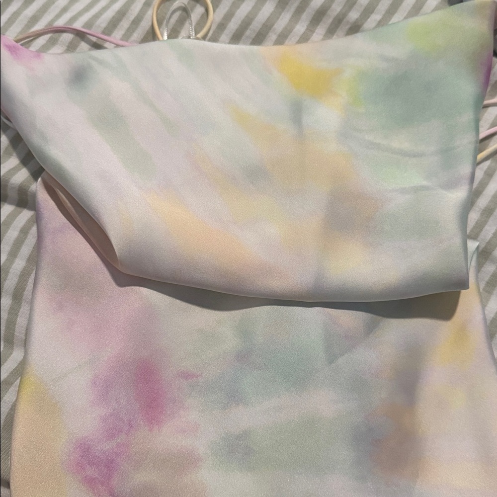 Zara Pastel Tie-Dye Slip Dress in Yellow, Pink and pastel green - Picture 4 of 5